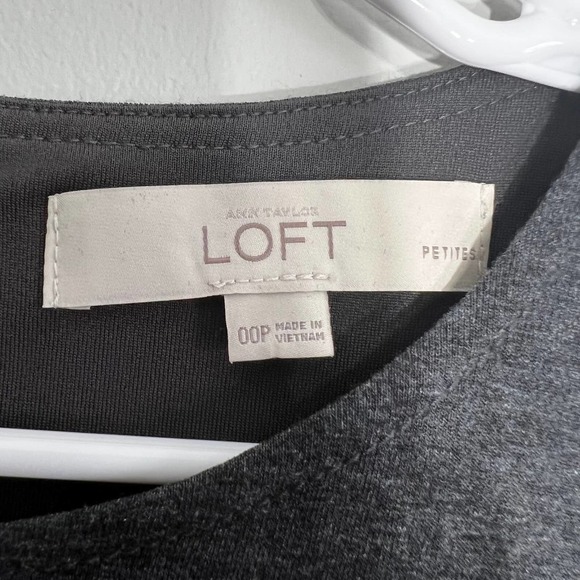 Loft 00Petite Gray Casual Summer Dress - Picture 3 of 8